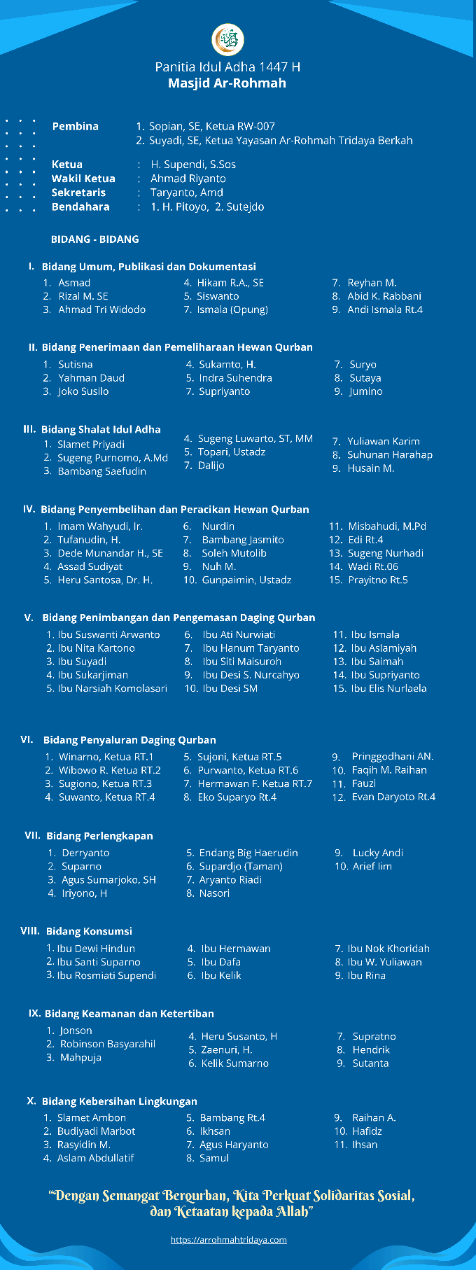 PANITIA IDUL ADHA 1447 H MASJID AR-ROHMAH 