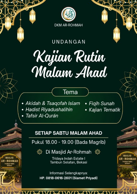 KAJIAN RUTIN MALAM AHAD